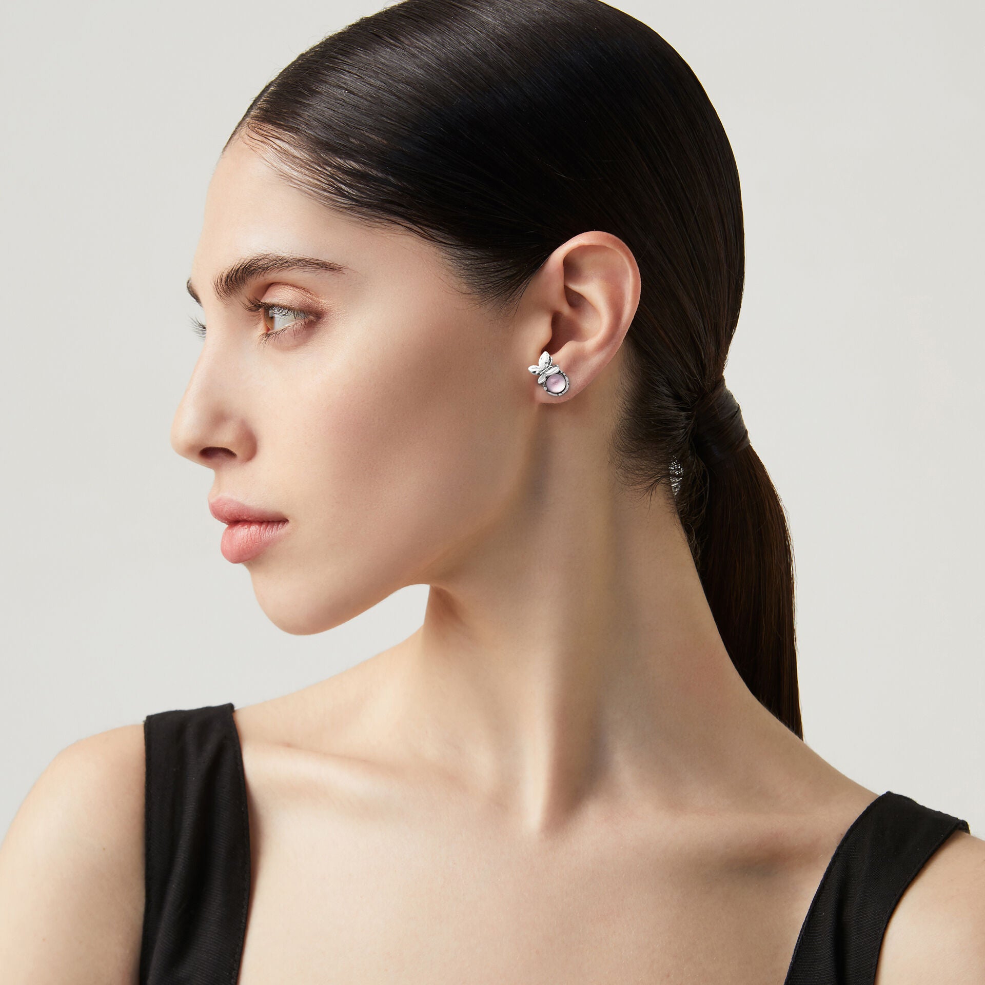 Giovanni Raspini Silver Pink Butterfly Small Earrings - Robert Anthony Jewellers, Edinburgh
