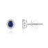 18CT White Gold Oval Sapphire & Diamond Cluster Earrings (4x3mm) - Robert Anthony Jewellers, Edinburgh