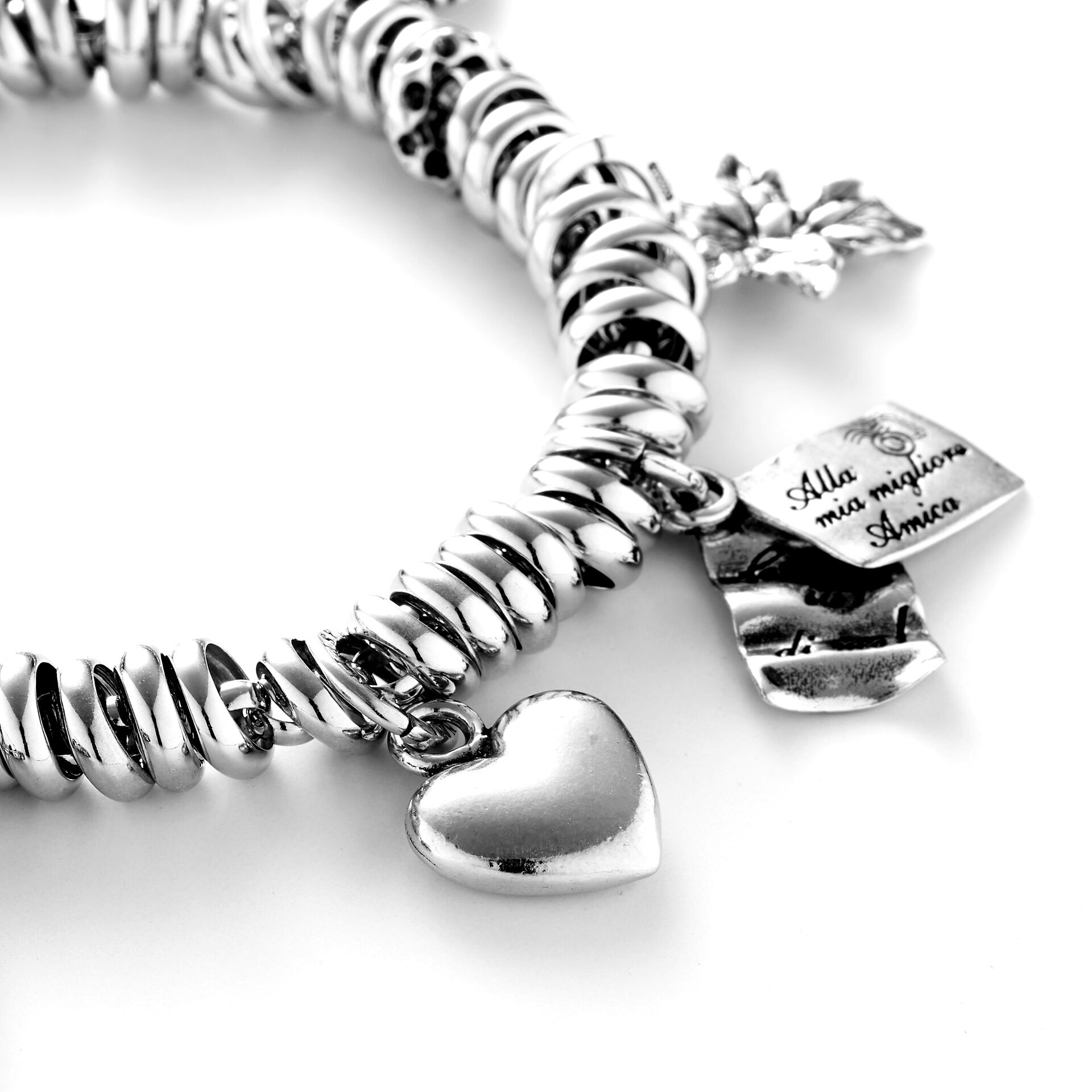 Giovanni Raspini Silver Heart Charm - Robert Anthony Jewellers, Edinburgh