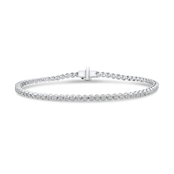 18CT White Gold & Round Diamond Tennis Bracelet - Robert Anthony Jewellers, Edinburgh