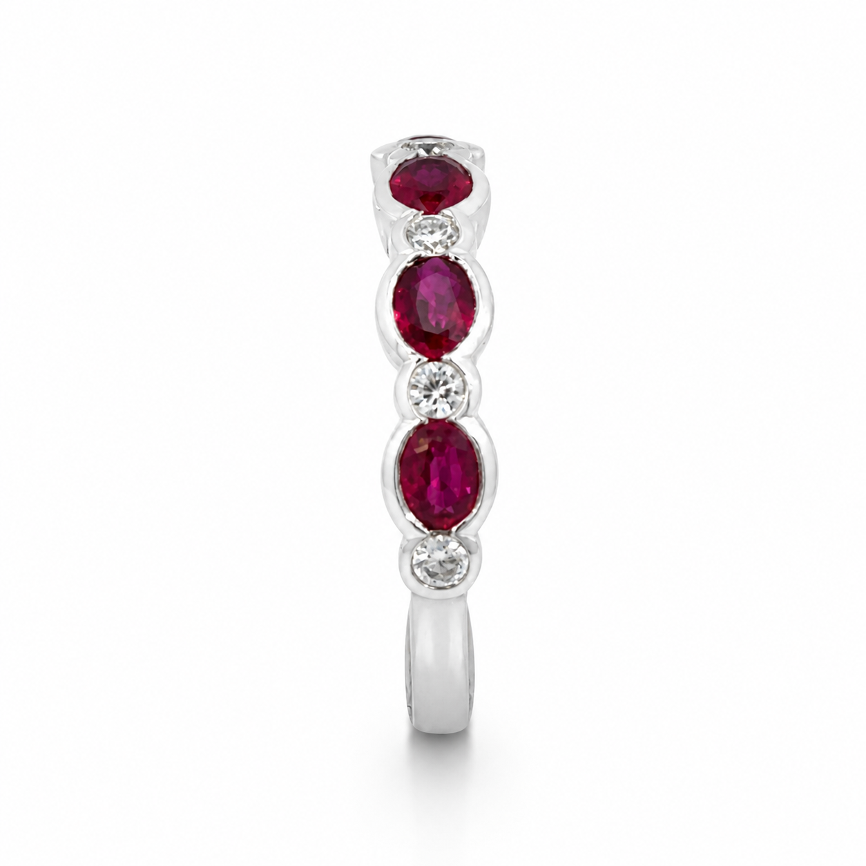 18ct Ruby & Diamond Half Eternity Ring