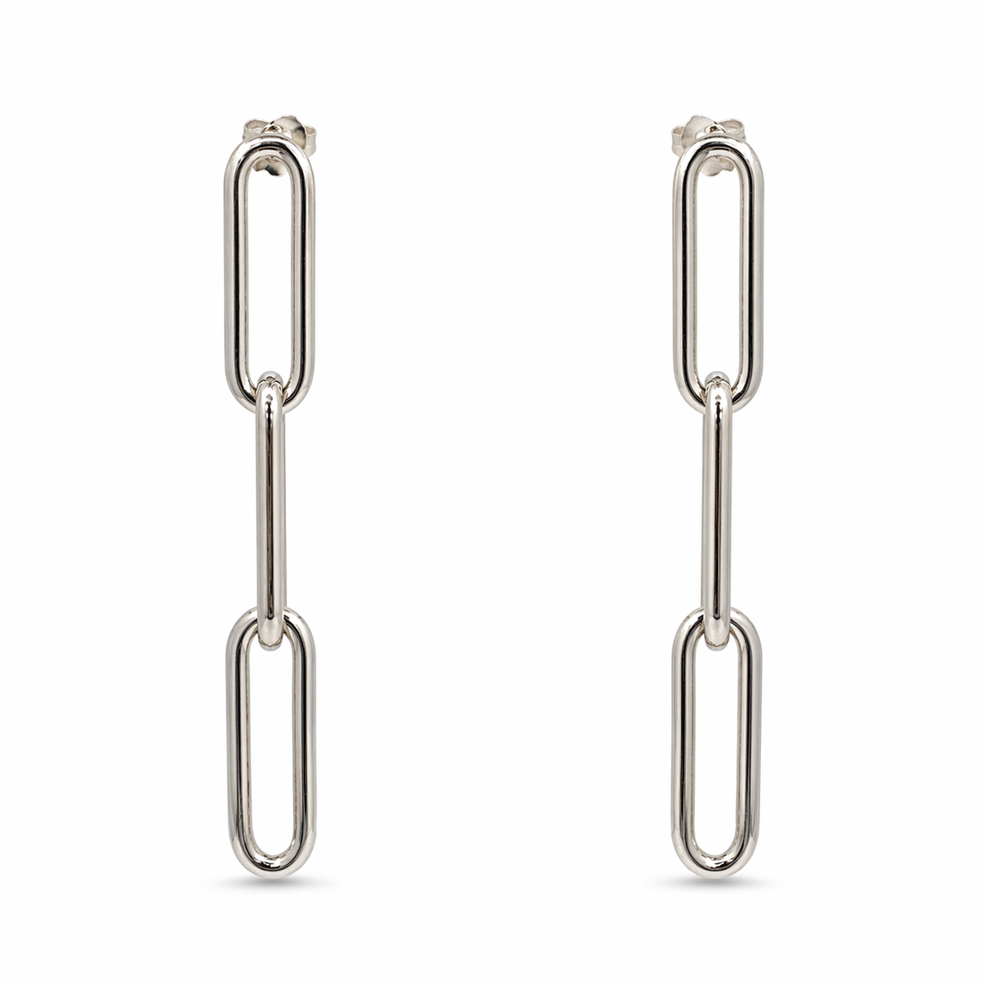 Silver Link Drop Earrings
