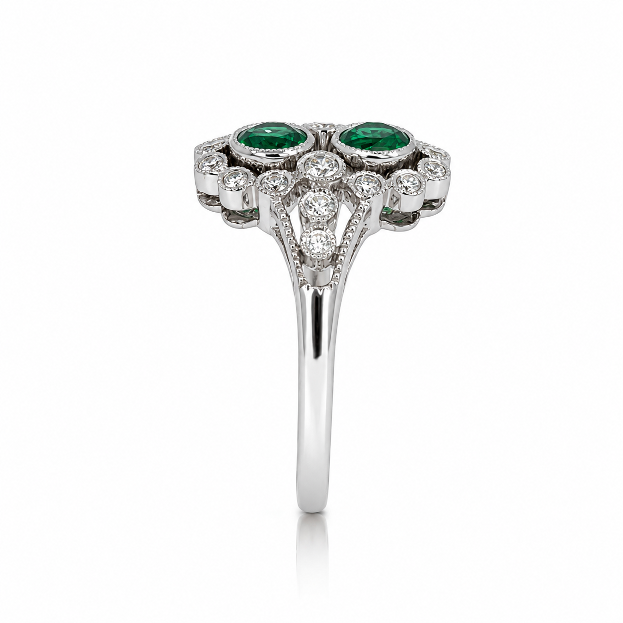 18ct Emerald and Diamond Cluster Ring