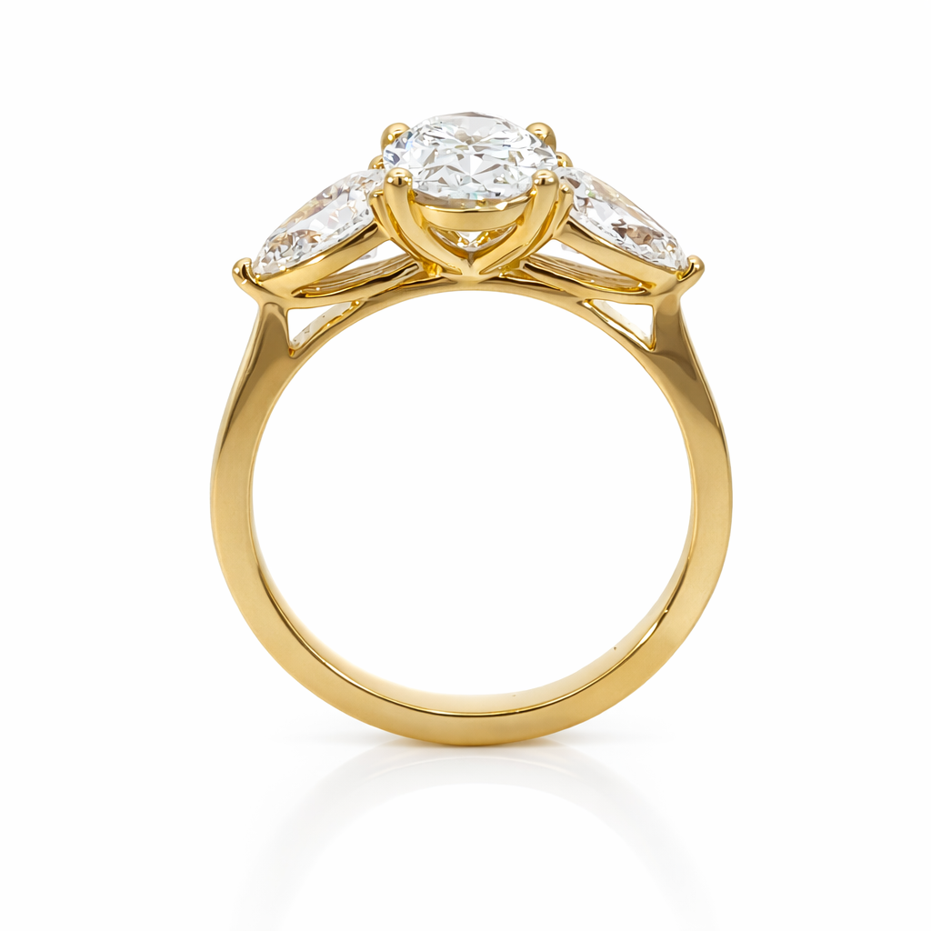 2.57ct Oval & Pear Lab-Grown Diamond Ring