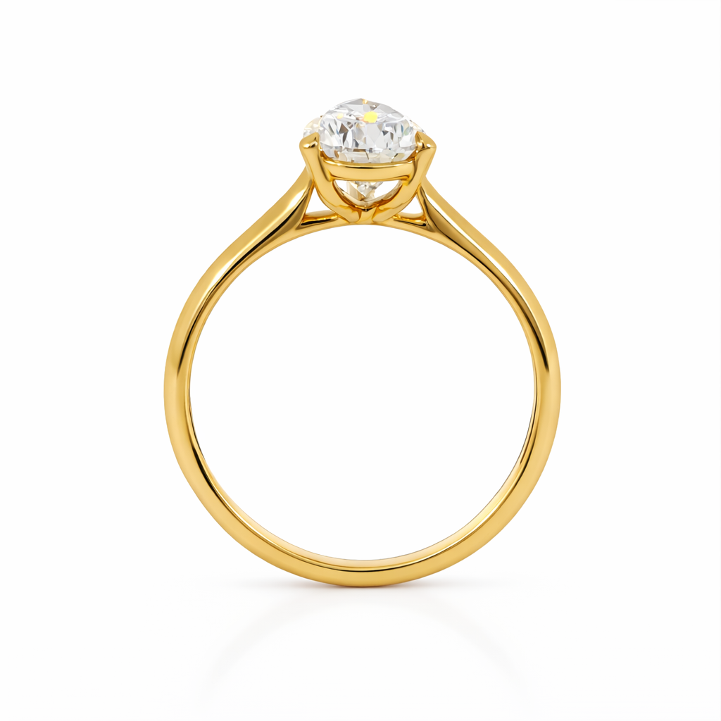 Lab-Grown Pear-Cut Diamond Solitaire Ring