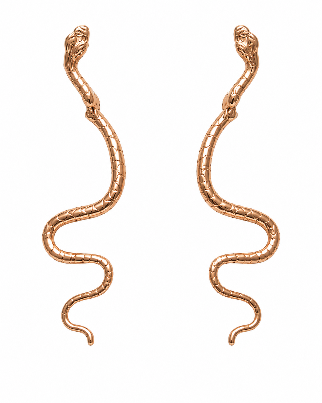 9ct Gold Snake Drop Earrings