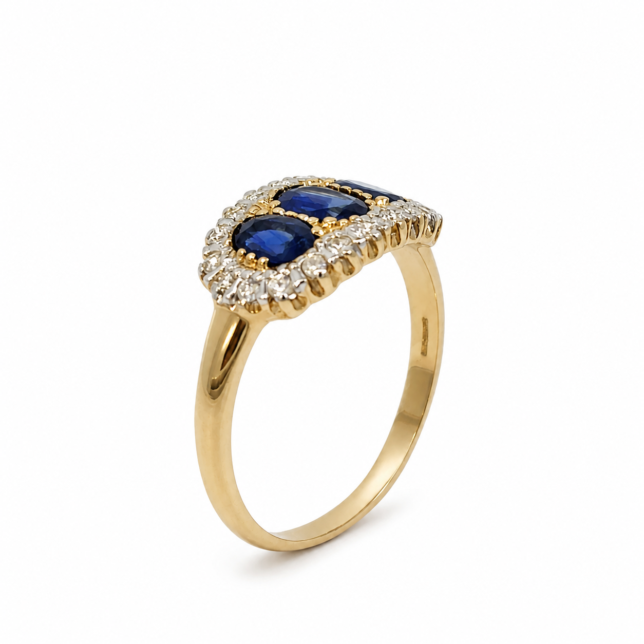 9ct Gold Sapphire and Diamond Cluster Ring