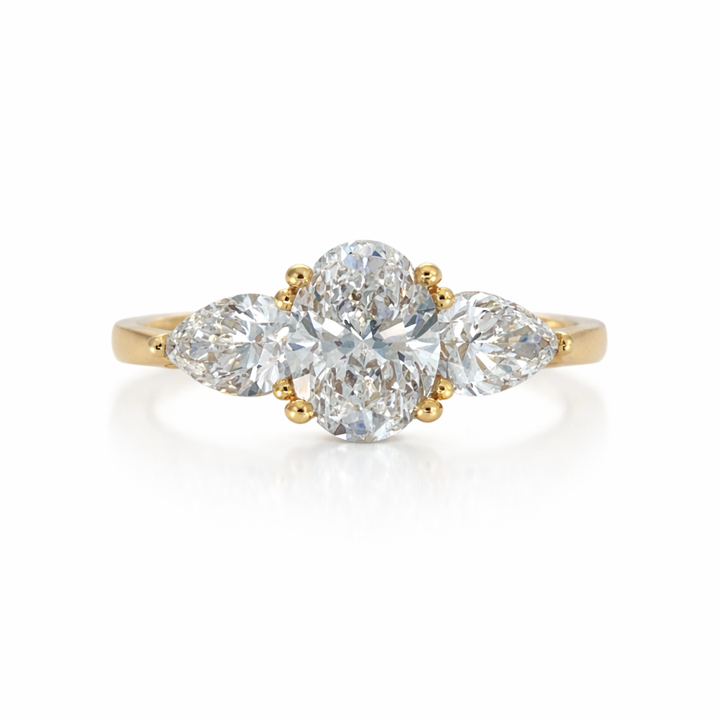 2.57ct Oval & Pear Lab-Grown Diamond Ring