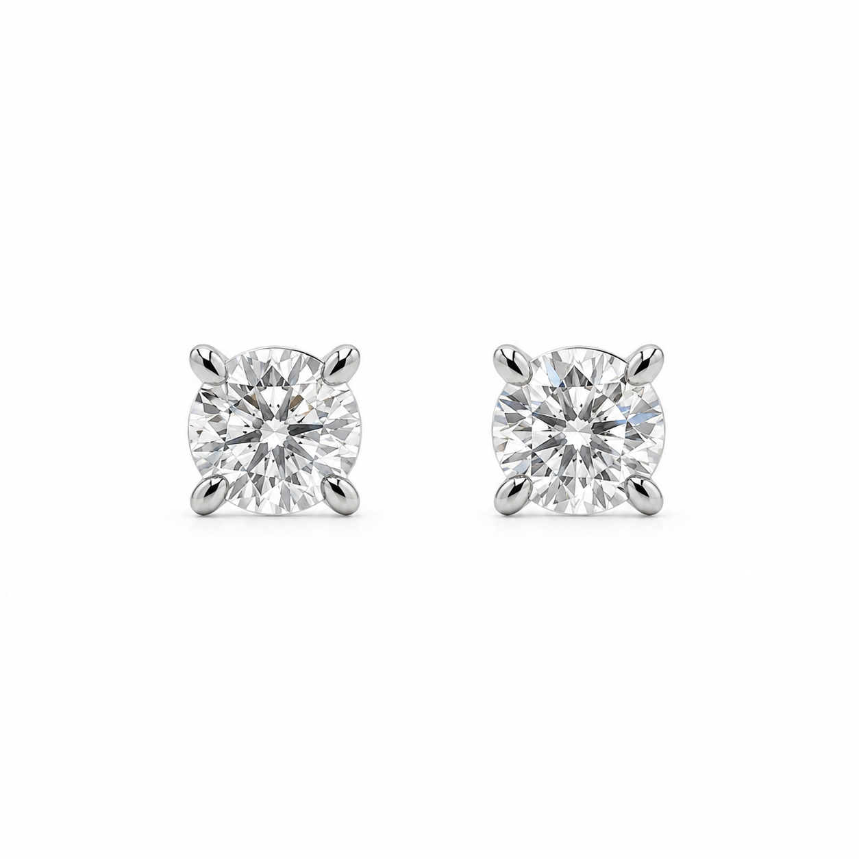 18ct White Gold Diamond Stud Earrings