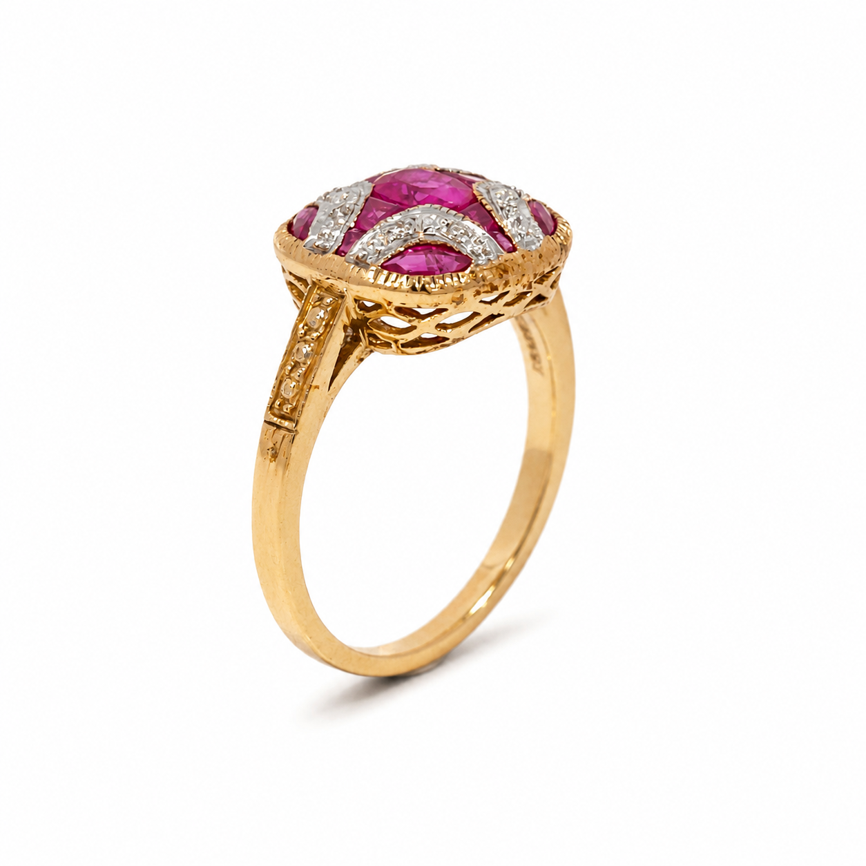 9ct Ruby & Diamond Dress Ring