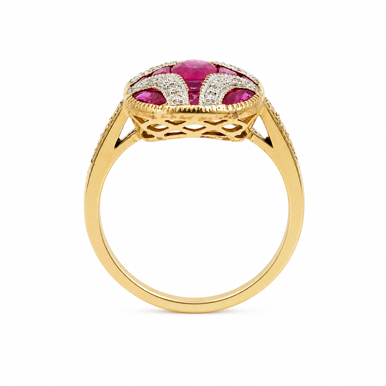 9ct Ruby & Diamond Dress Ring