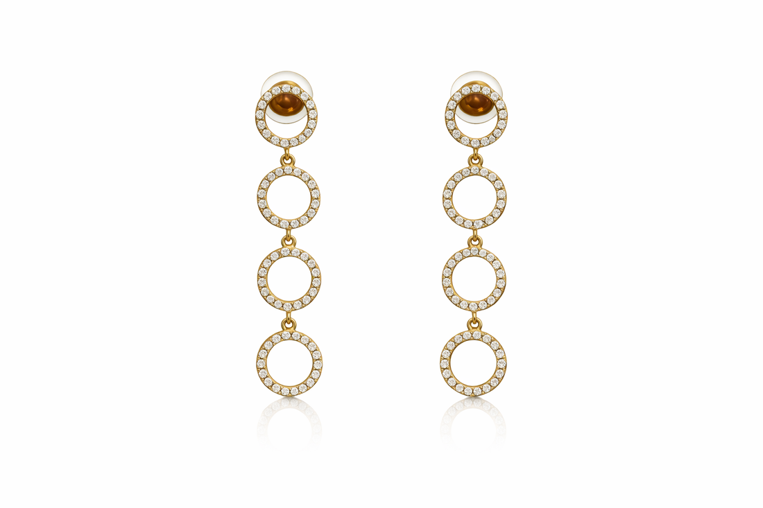 18ct yellow gold diamond cluster earrings