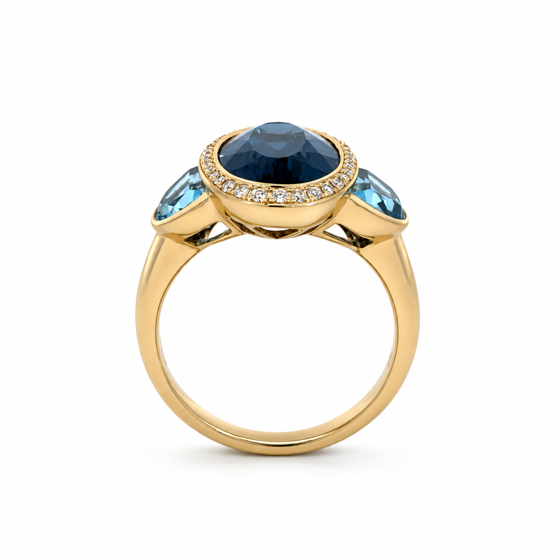 18ct Sapphire, Aquamarine & Diamond