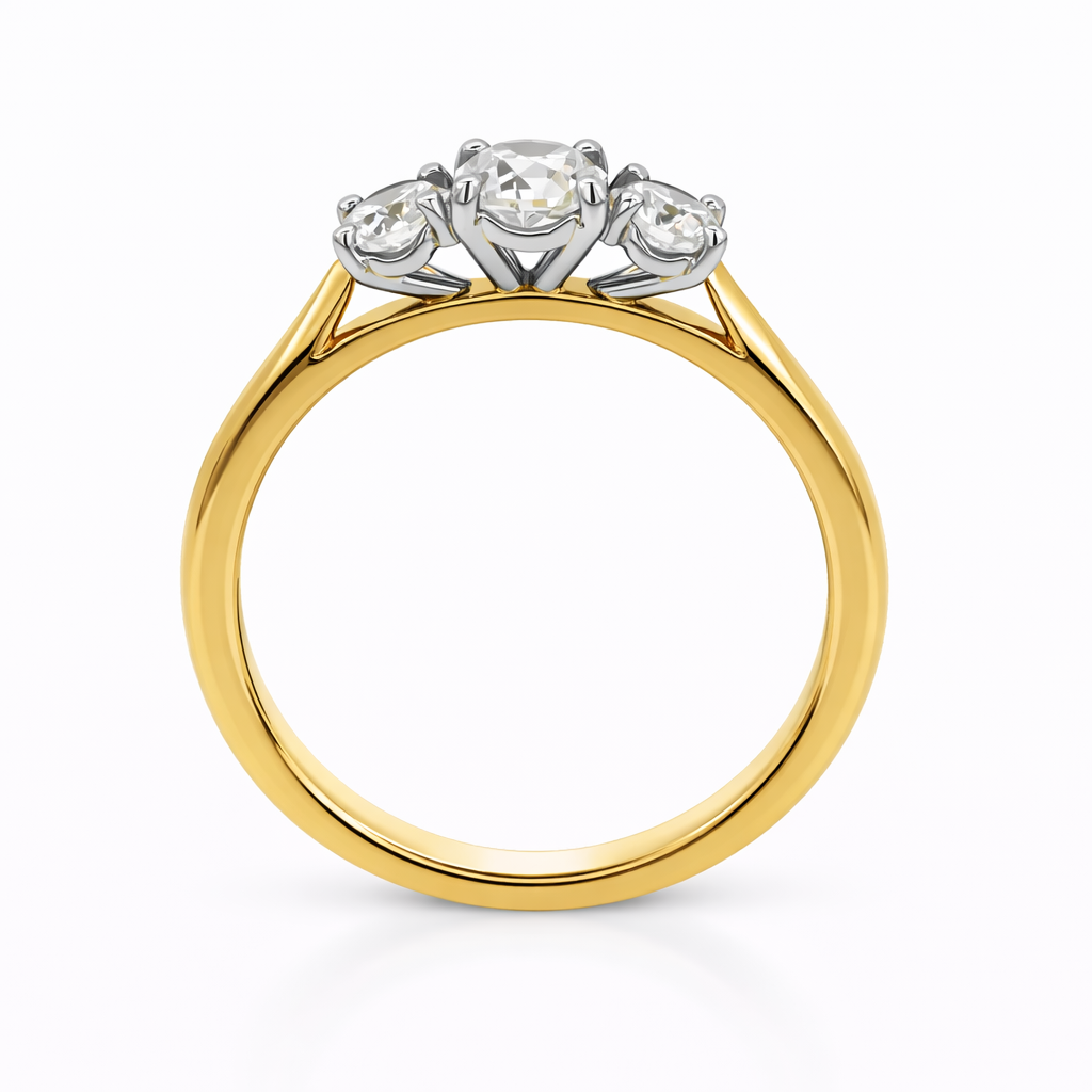 Elegant 0.75ct Diamond Trilogy Ring in 18ct Gold