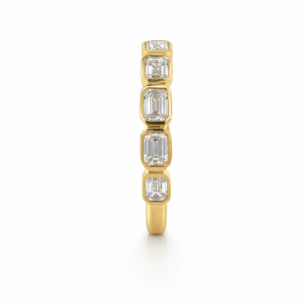 Lab-Grown Emerald-Cut Diamond Half Eternity Ring