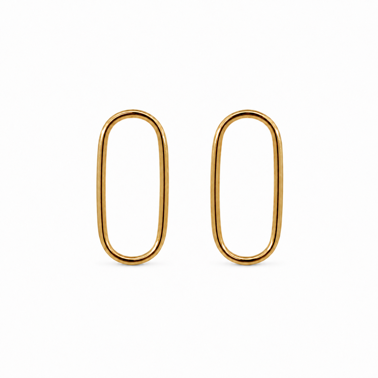 9ct Gold Oval Drop Earrings