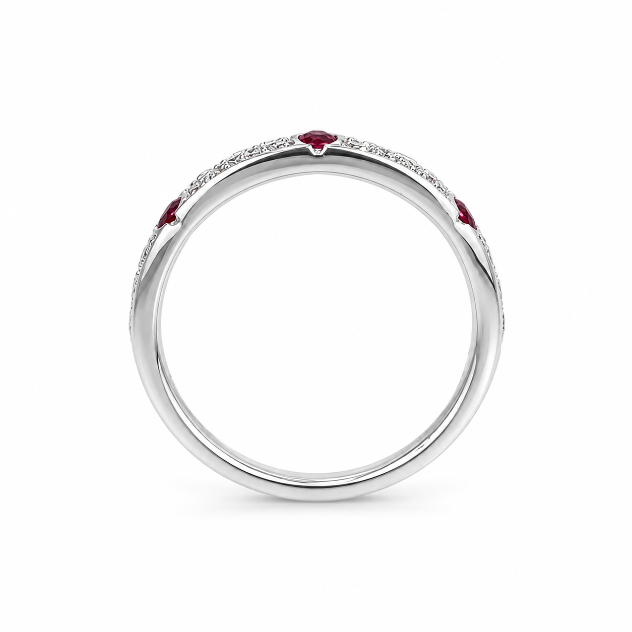 18ct Ruby & Diamond Half Eternity Ring