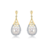 9CT Yellow Gold Diamond & Pearl Basket Drop Earrings - Robert Anthony Jewellers, Edinburgh