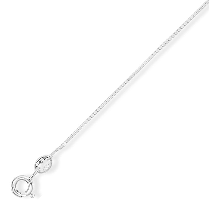9ct. White Gold Convertible Box Chain — 16" to 18"