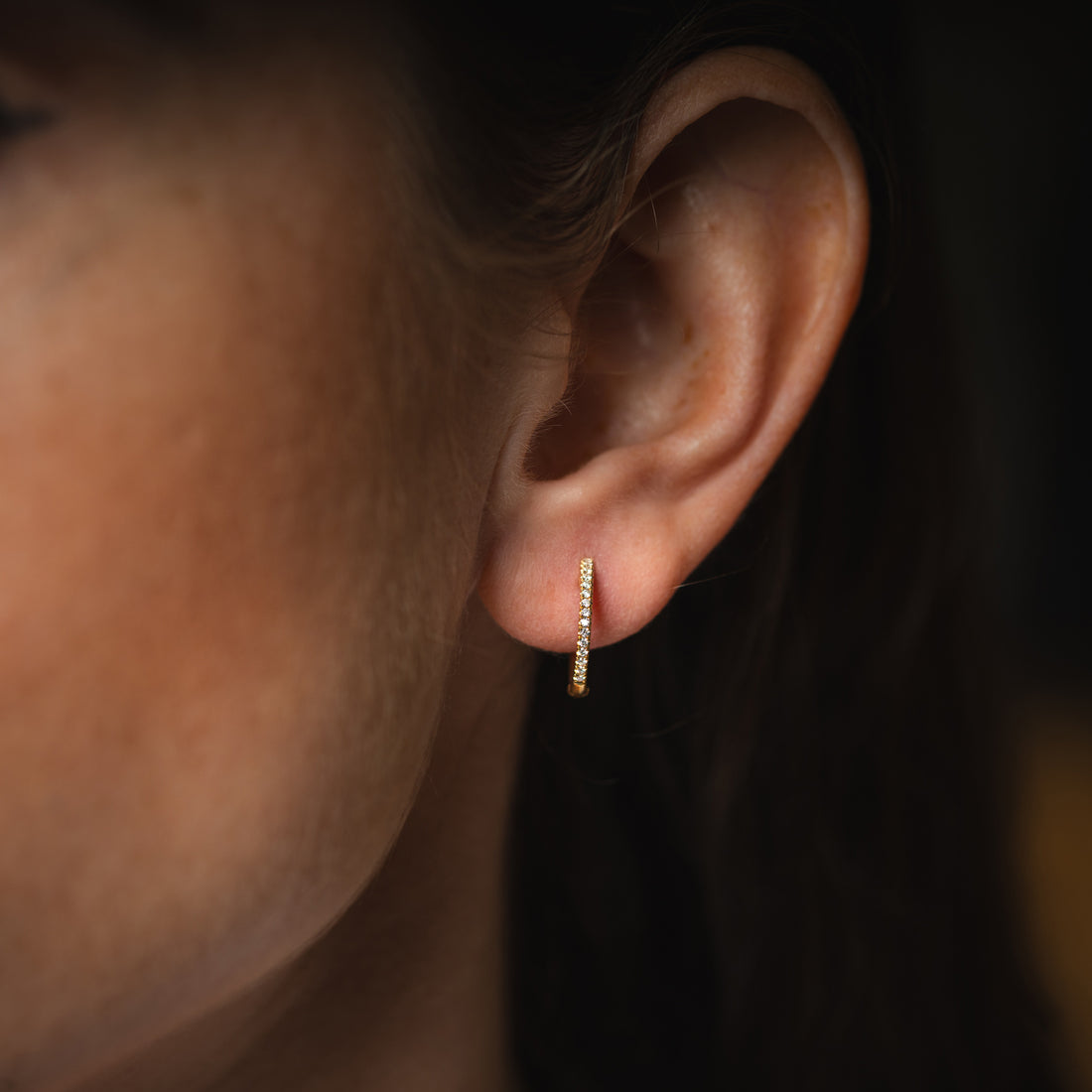 Diamond Encrusted Huggie Earrings - Small - Robert Anthony Jewellers, Edinburgh