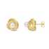 9CT Yellow Gold Textured Knot Stud Earrings with 5mm Pearl - Robert Anthony Jewellers, Edinburgh