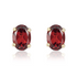 9CT Gold Oval Garnet Claw Stud Earrings (7x5mm) - Robert Anthony Jewellers, Edinburgh