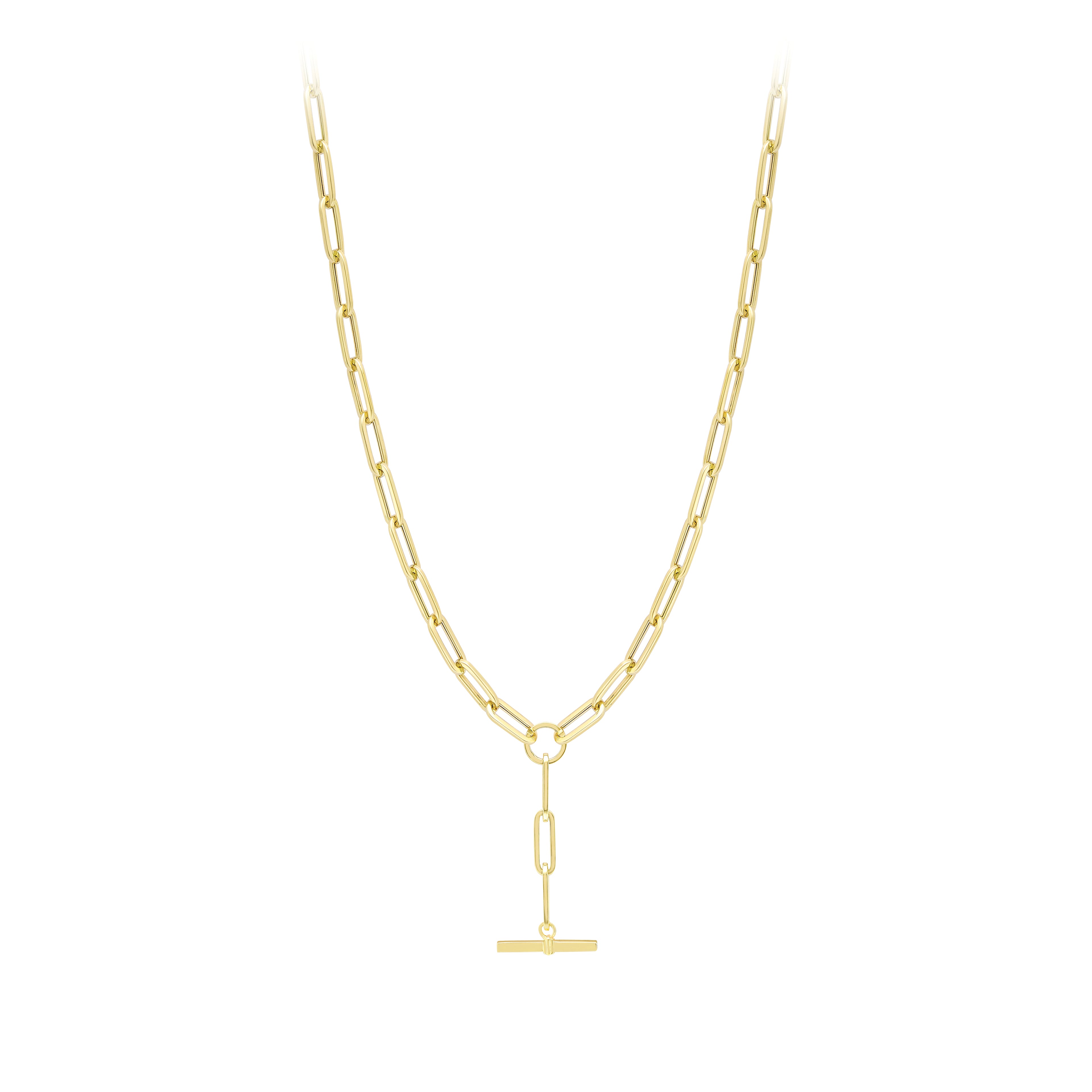 9ct. Yellow Gold T- Bar Necklace