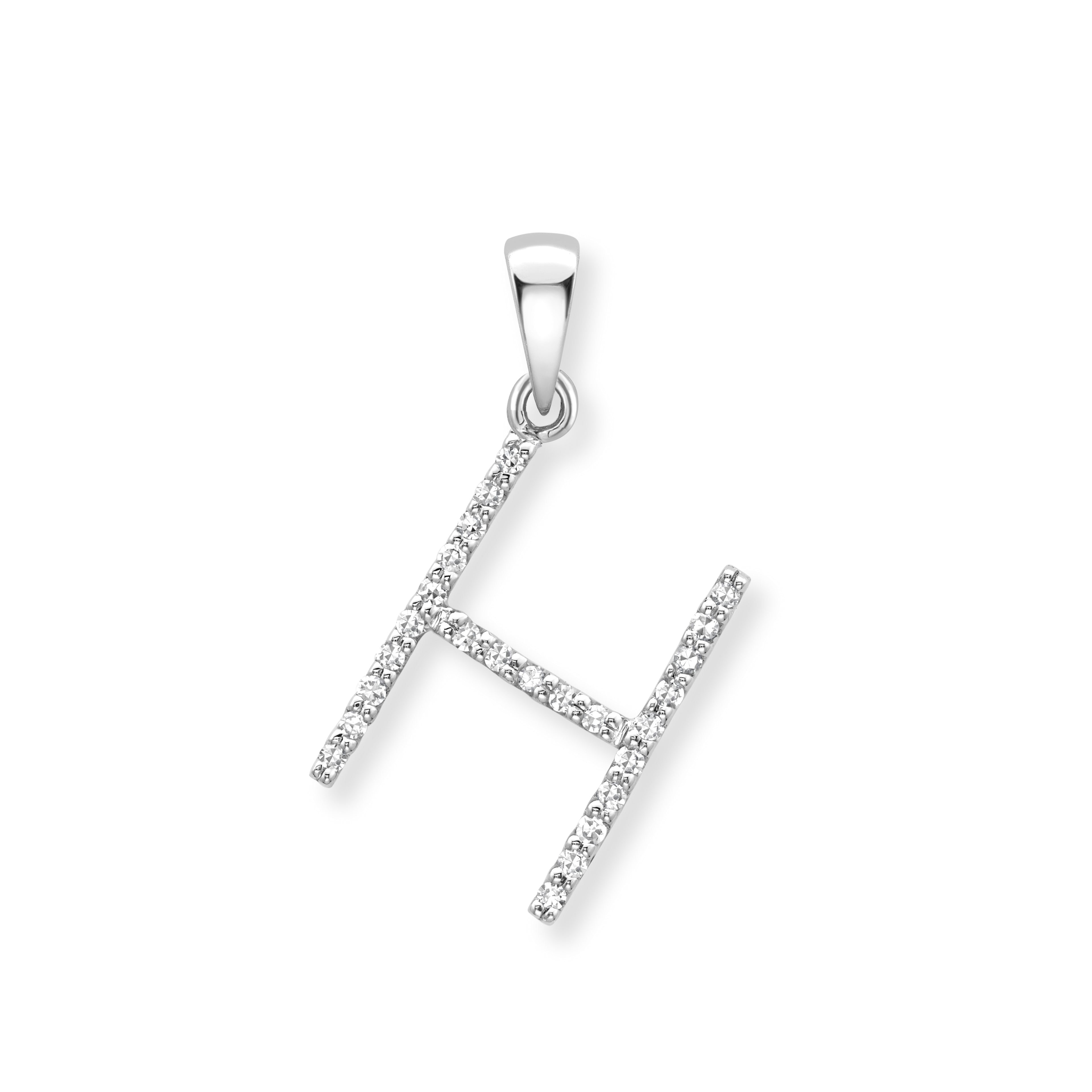 9ct. White Gold Diamond Alphabet Letter Initial - Robert Anthony Jewellers, Edinburgh