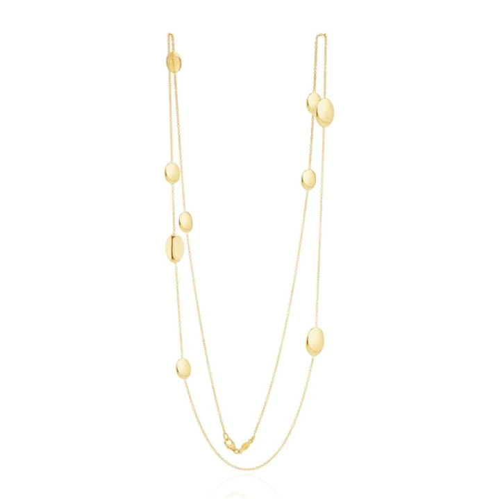 9CT Yellow Gold Flat Oval & Chain - Robert Anthony Jewellers, Edinburgh