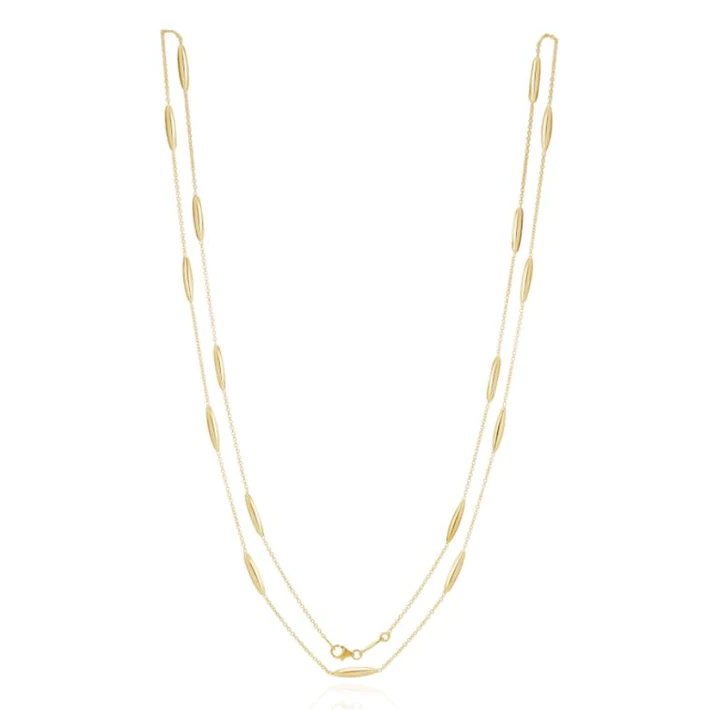 9CT Yellow Gold Marquise & Chain Necklace - Robert Anthony Jewellers, Edinburgh