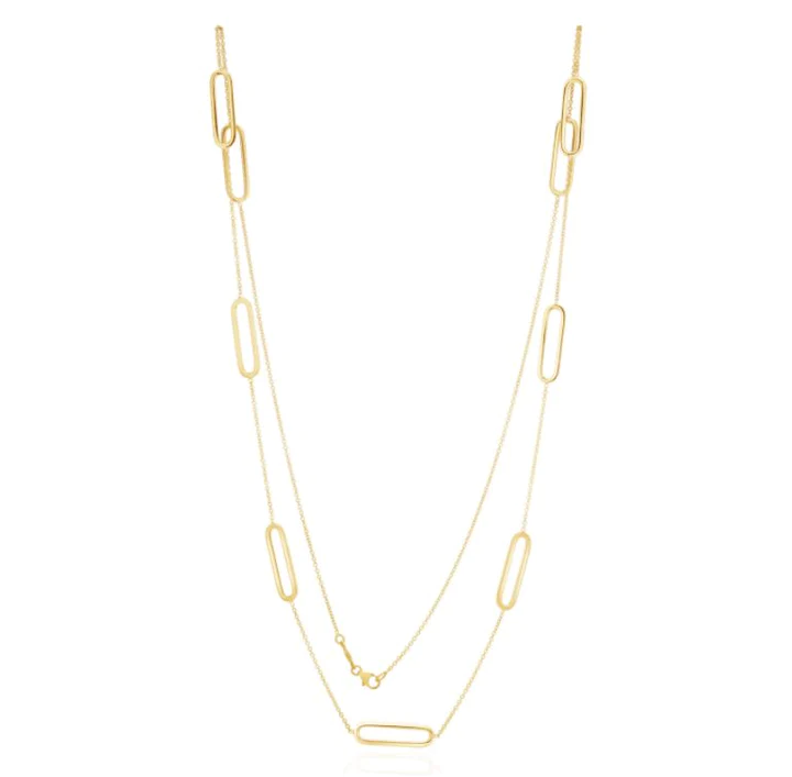 9CT Yellow Gold Open Oval & Chain - Robert Anthony Jewellers, Edinburgh