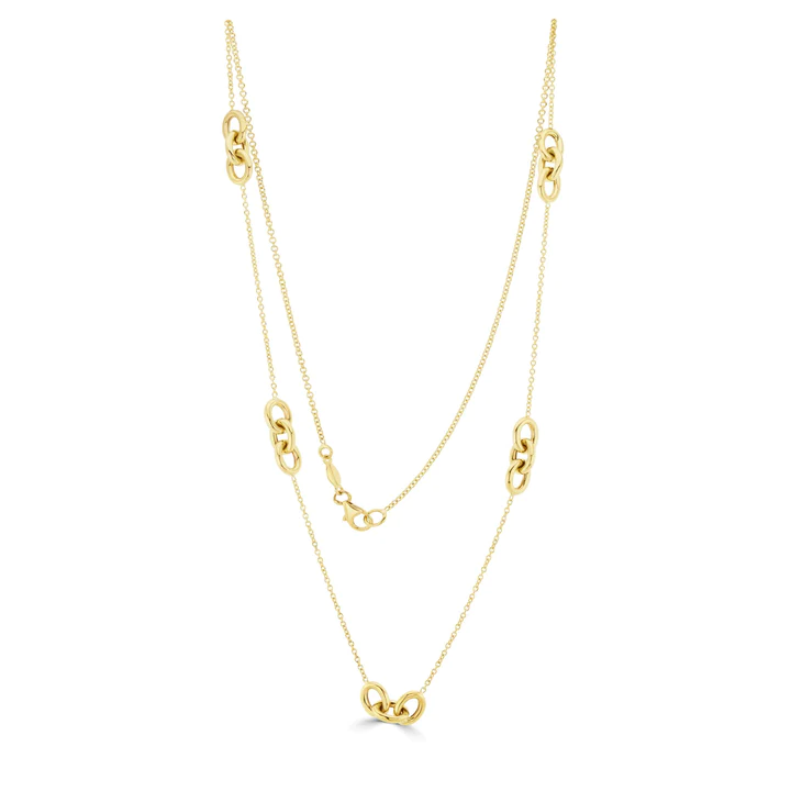 9CT Yellow Gold Oval Links & Chain Necklace