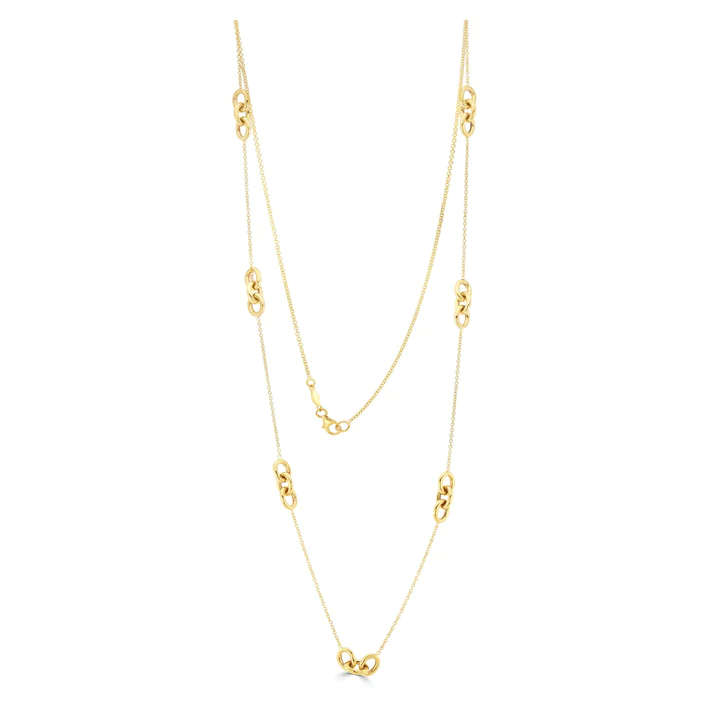 9CT Yellow Gold Oval Links & Chain Necklace