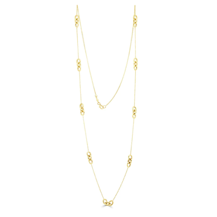 9CT Yellow Gold Oval Links & Chain Necklace