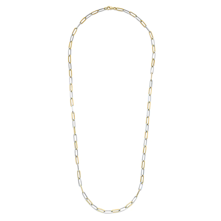 9CT Yellow & White Gold Paper Chain Necklace - Robert Anthony Jewellers, Edinburgh