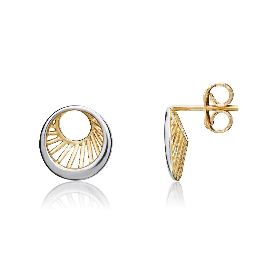 9CT Two Tone White and Yellow Gold Circle &