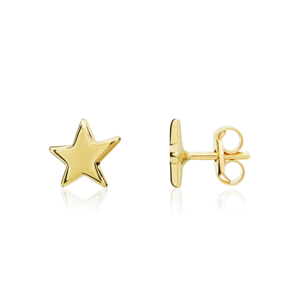 9CT Gold Polished Star Stud Earrings (6.5mm) - Robert Anthony Jewellers, Edinburgh