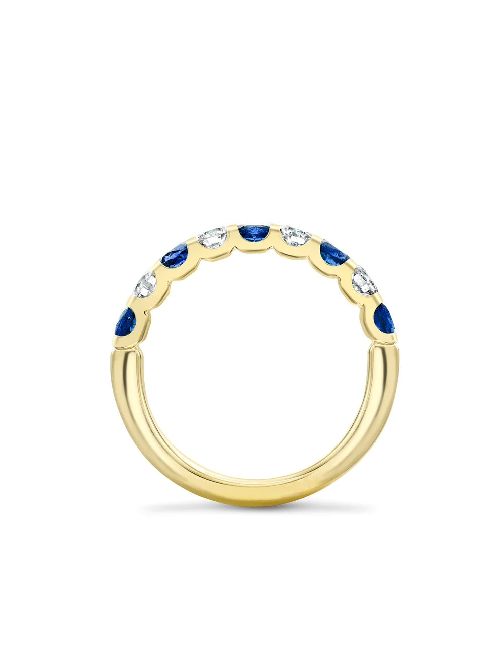 Classic Sapphire and Diamond Yellow Gold Eternity Ring - Robert Anthony Jewellers, Edinburgh