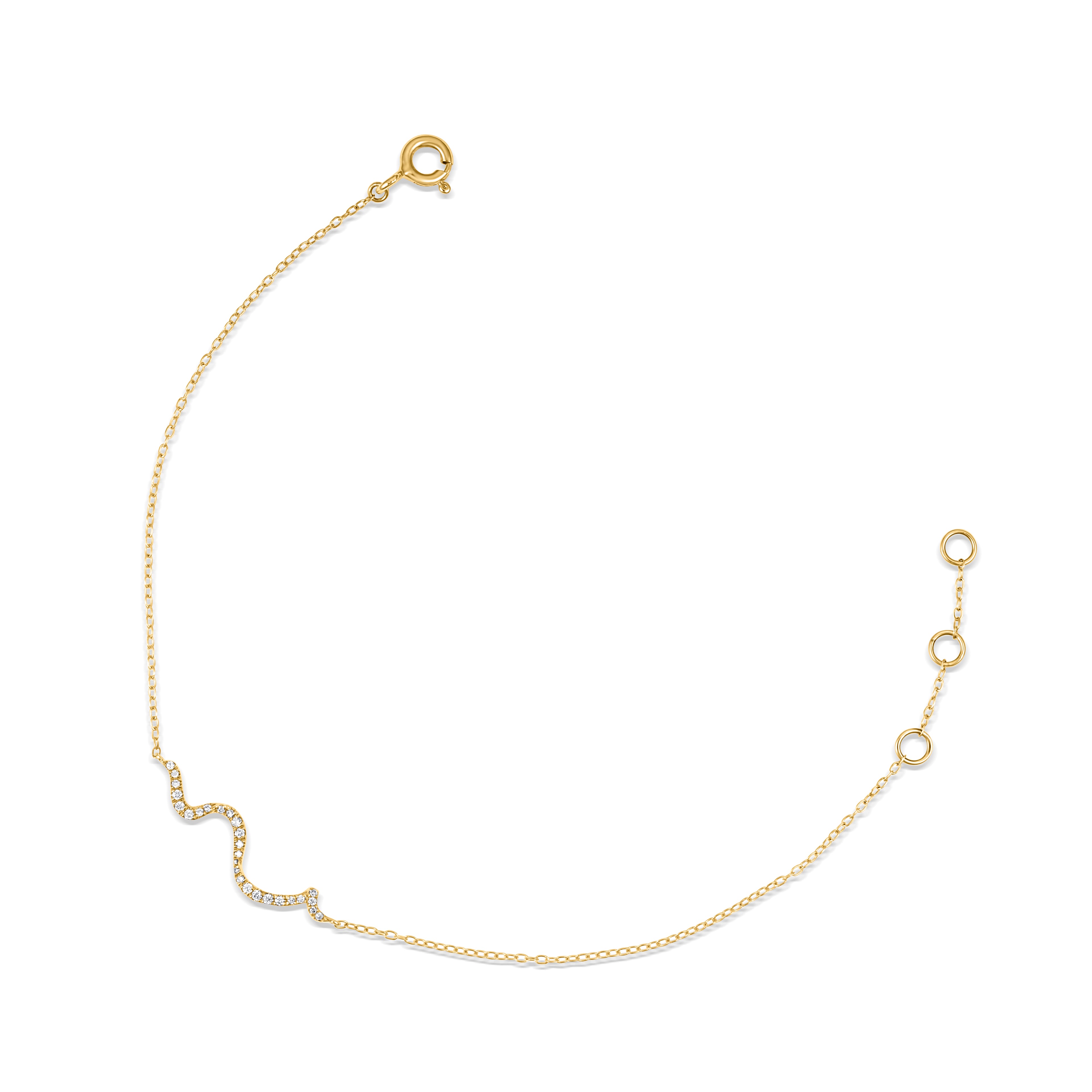 Yellow Gold and Diamond Wave Bracelet - Robert Anthony Jewellers, Edinburgh