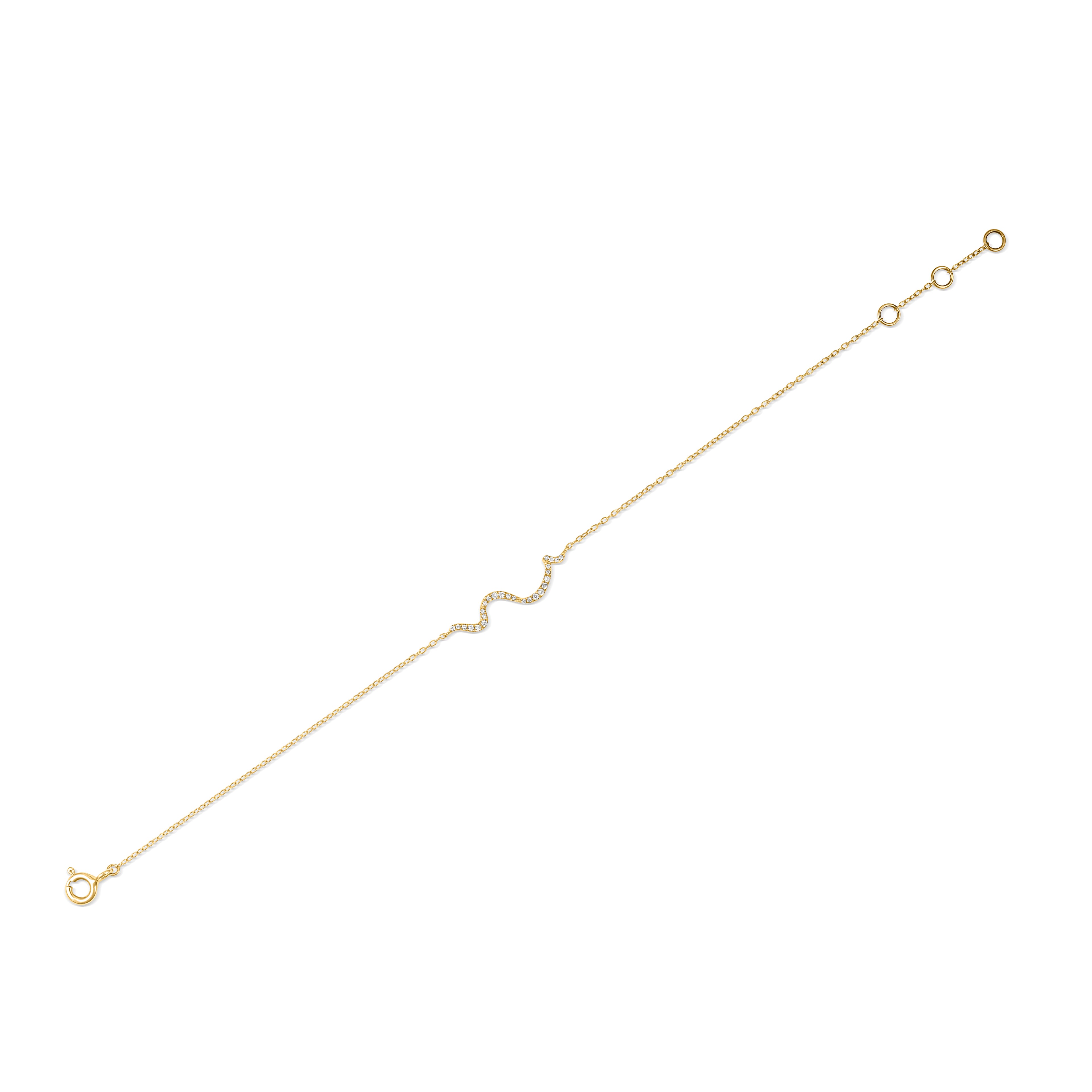 Yellow Gold and Diamond Wave Bracelet - Robert Anthony Jewellers, Edinburgh