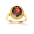 Yellow Gold Large Oval Garnet Ring with Vintage Rope Edge - Robert Anthony Jewellers, Edinburgh