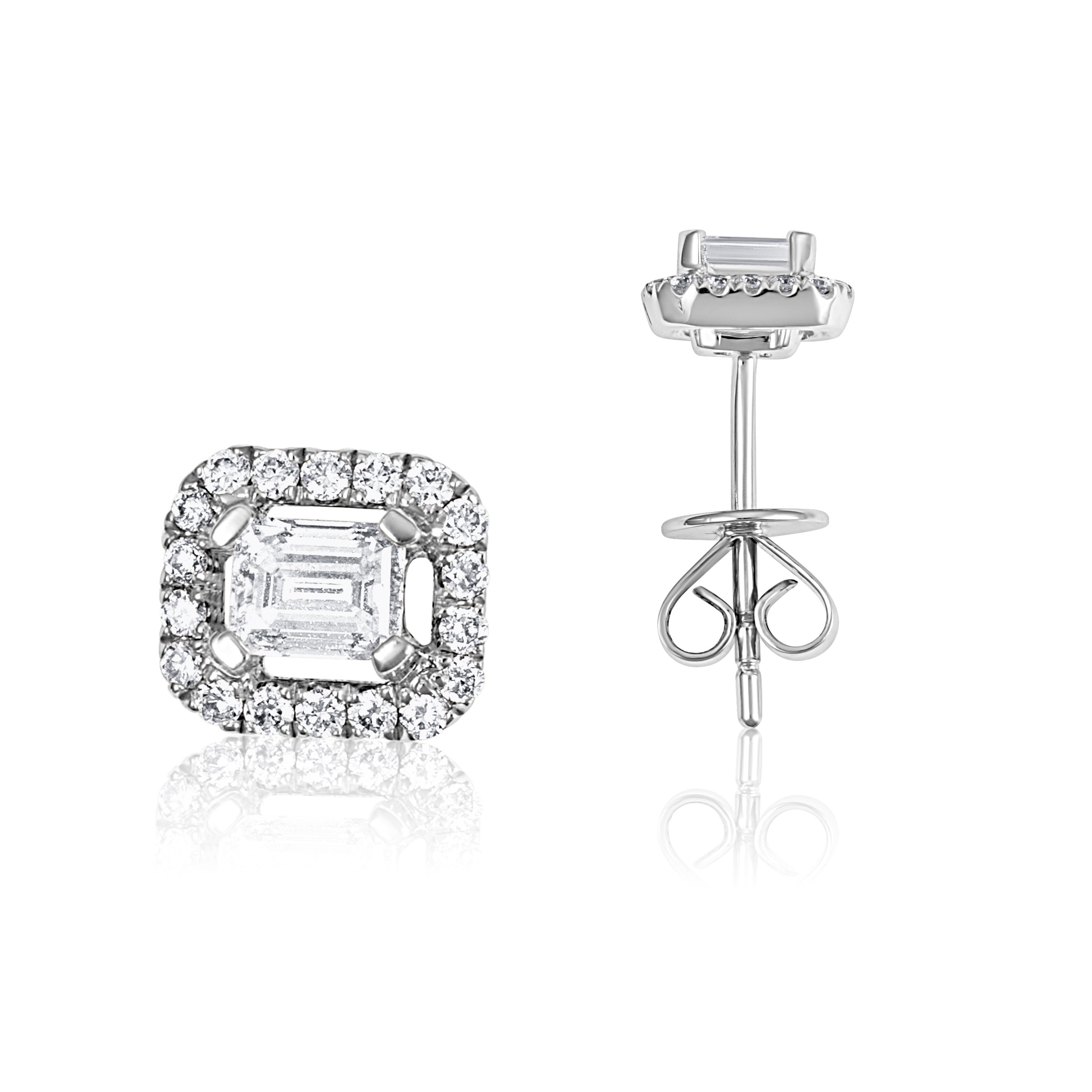 Diamond Baguette Halo Earrings - Robert Anthony Jewellers, Edinburgh