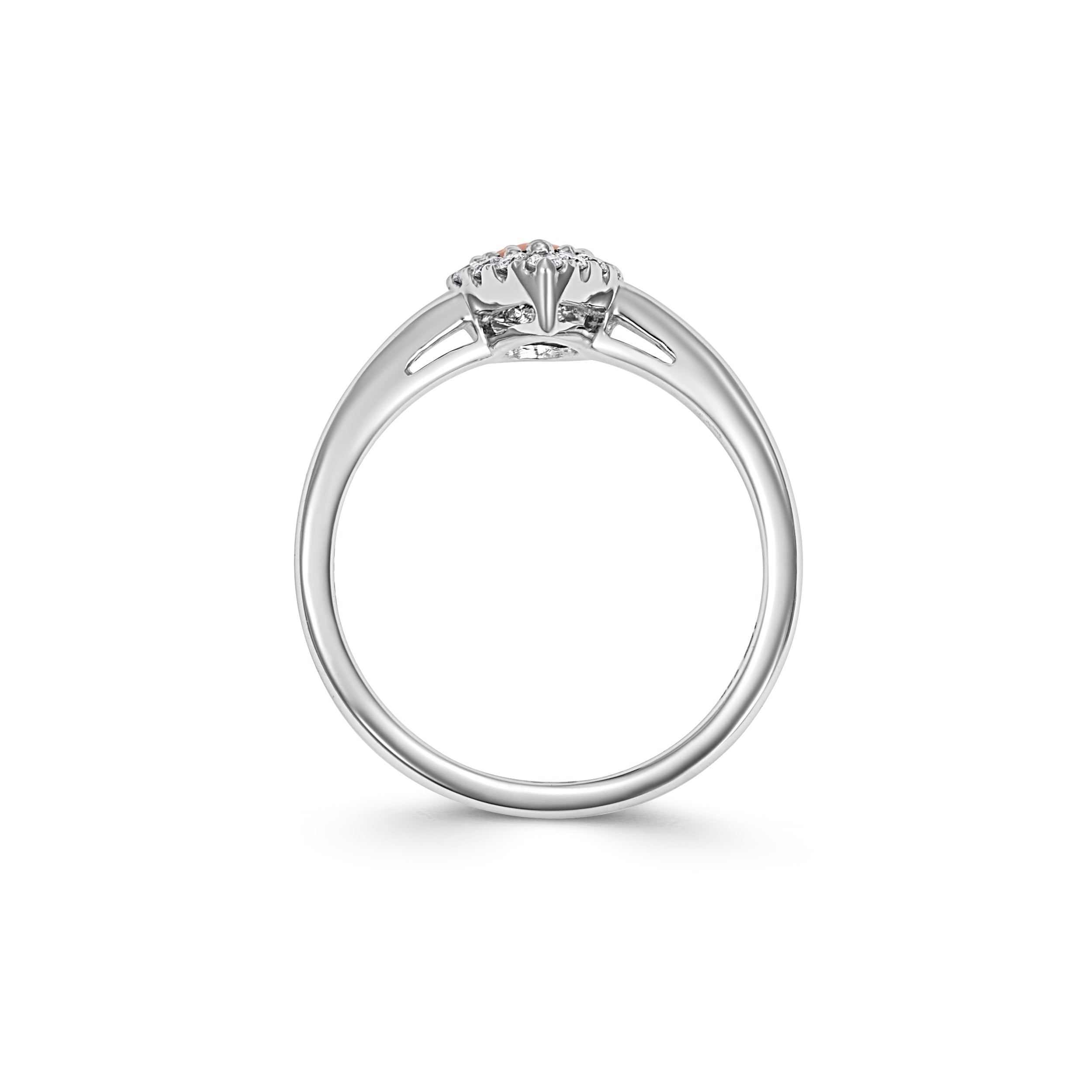 18CT White Gold Pear-shaped Ruby with Diamond Halo Ring