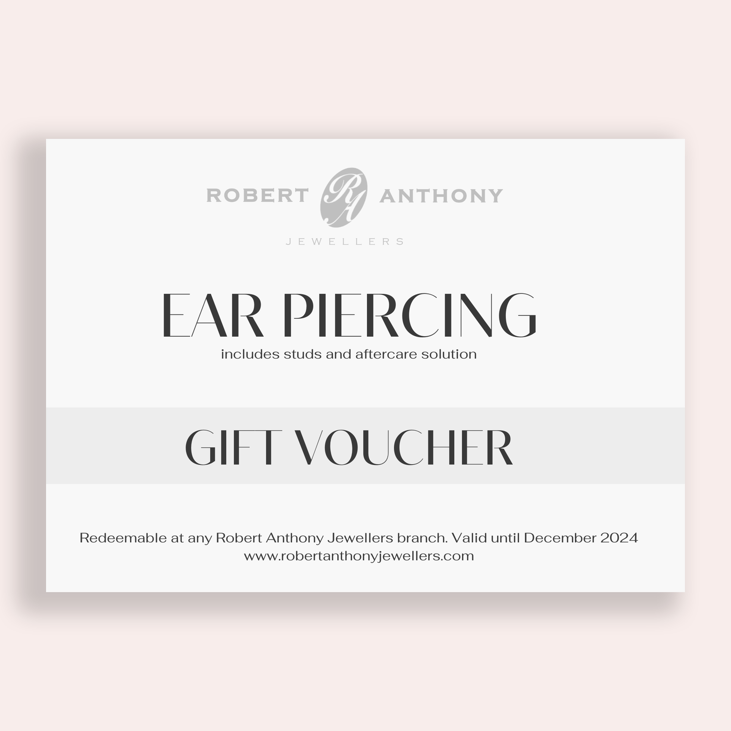 Ear Piercing Gift Voucher