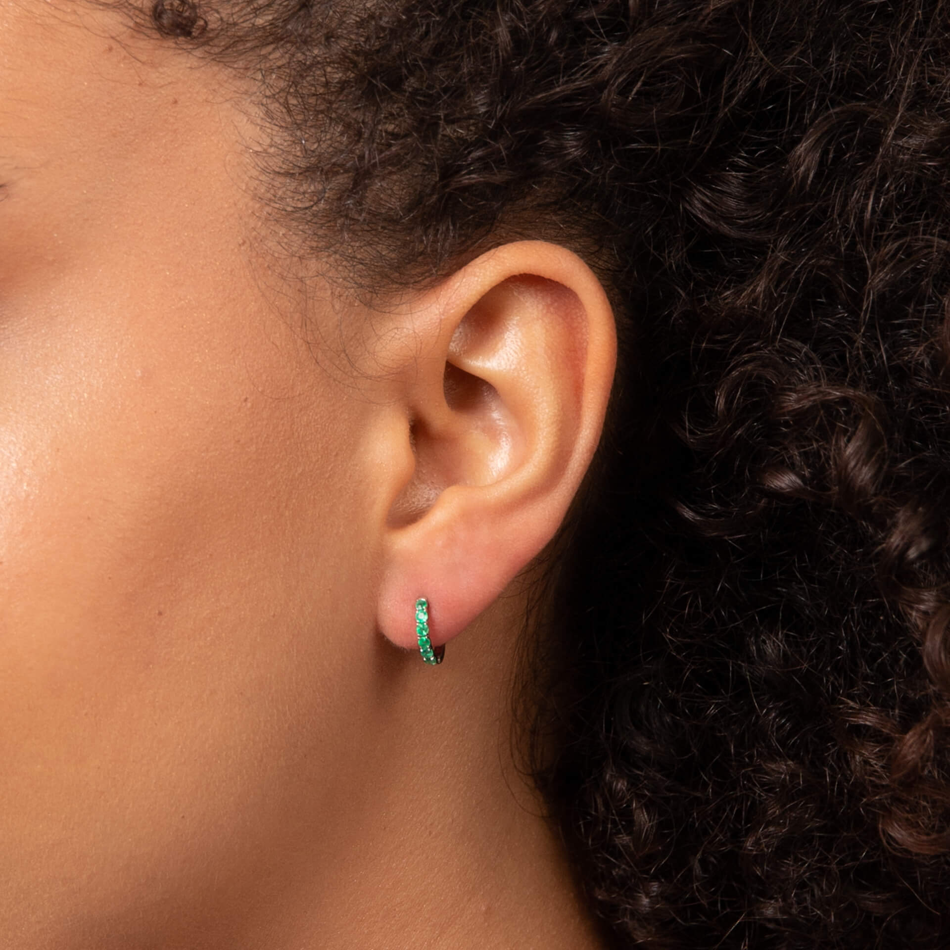 Emerald Hoop Earrings in 9ct White Gold - Robert Anthony Jewellers, Edinburgh