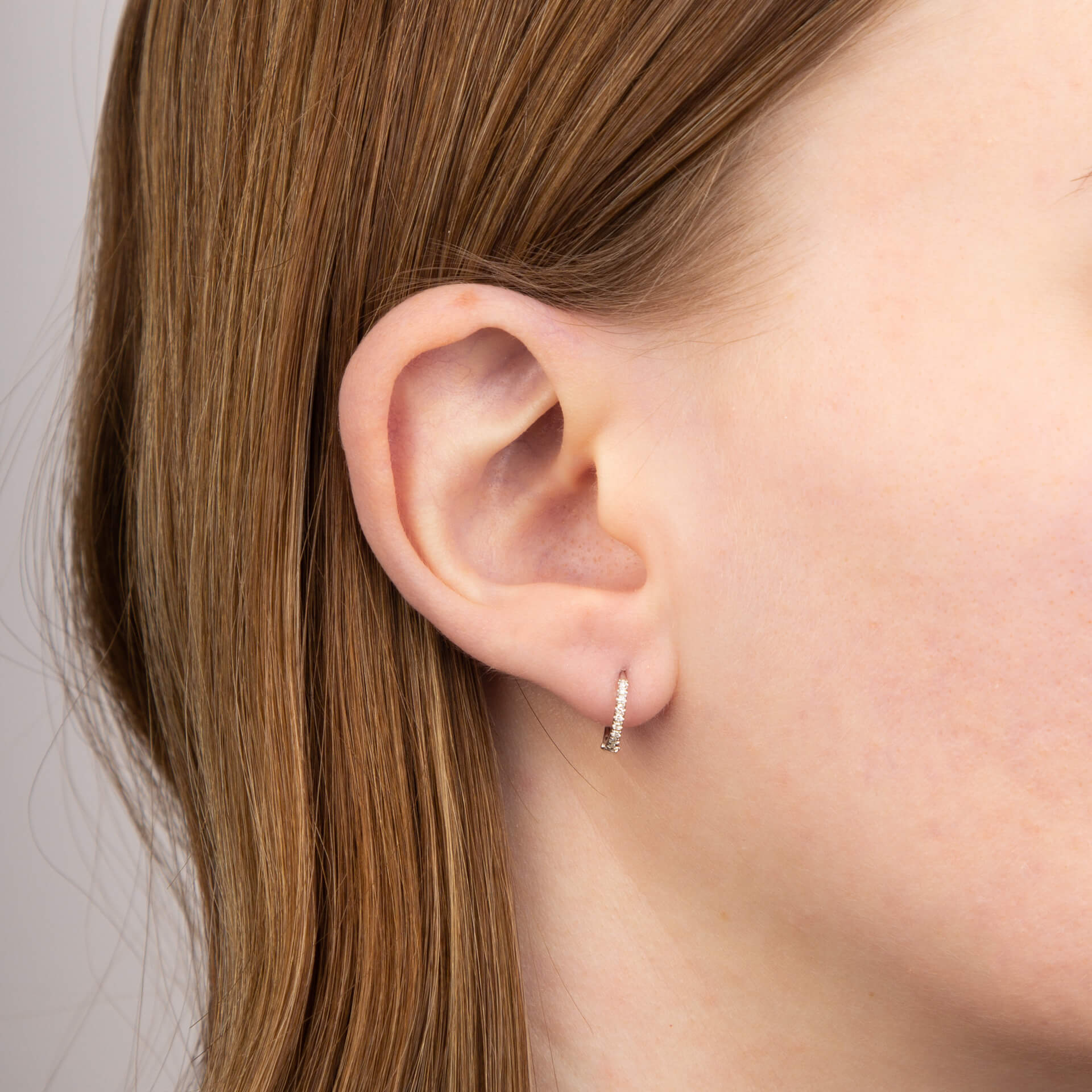 Hoop Earrings with Pave Diamonds in 9ct White Gold - Robert Anthony Jewellers, Edinburgh