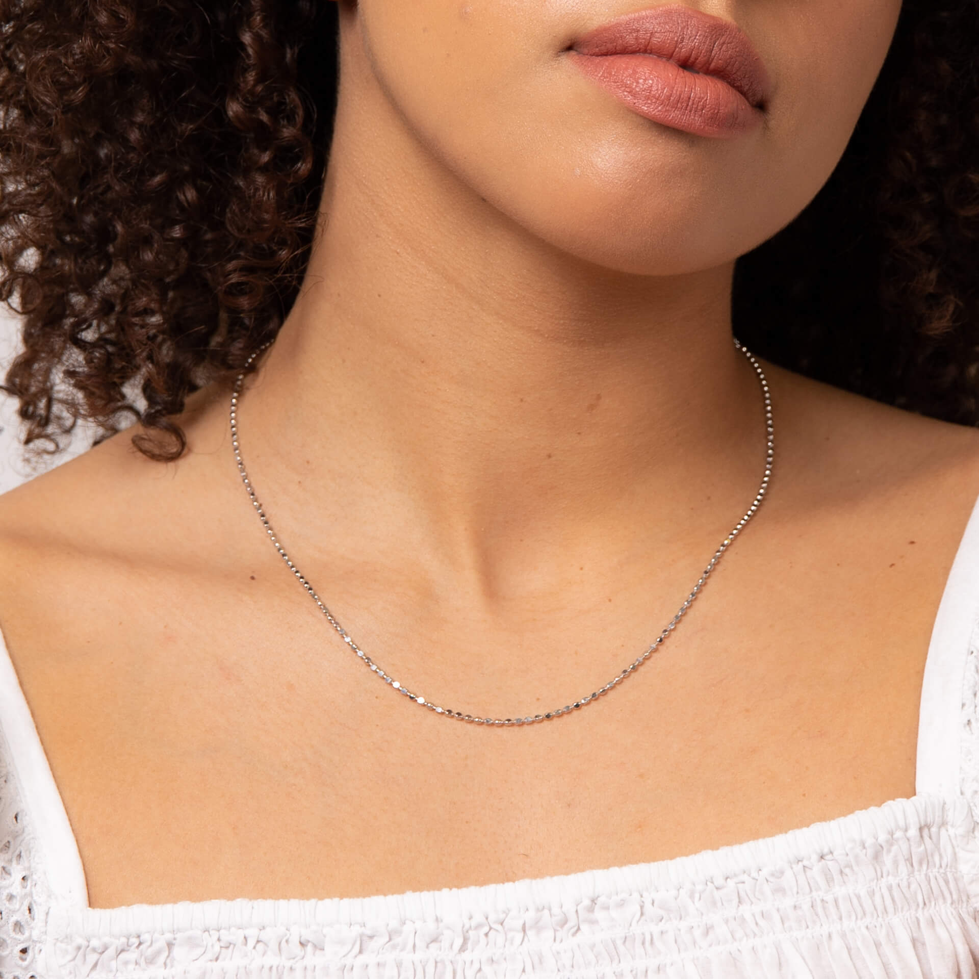 Diamond Cut Chain Necklace in 9ct White Gold - Robert Anthony Jewellers, Edinburgh