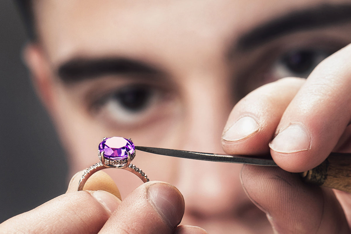 Jeweler-setting-stone-scaled - Robert Anthony Jewellers, Edinburgh
