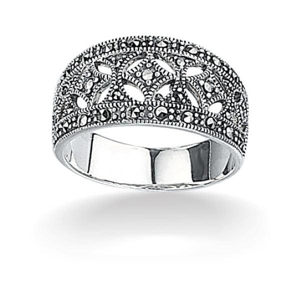 Sterling Silver Marcasite Ring - Robert Anthony Jewellers, Edinburgh