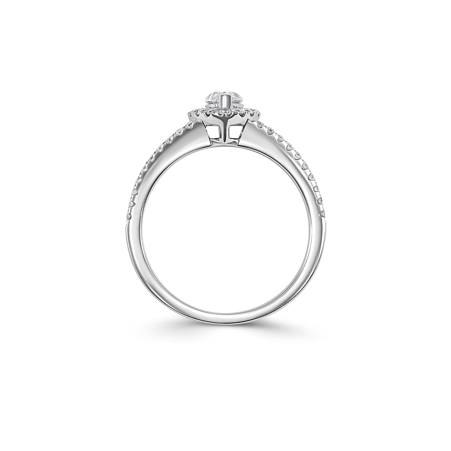 18ct White Gold Marquise Oval Diamond Cluster Ring - Robert Anthony Jewellers, Edinburgh
